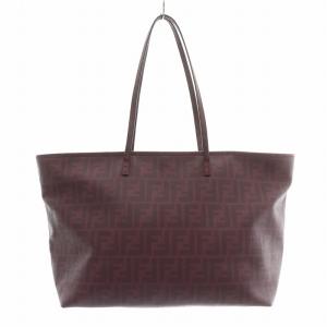 FENDI トートバッグ ズッカ柄 ブラウン パープル PVC