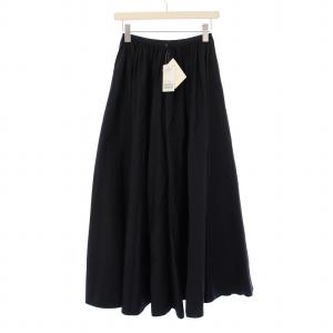 Plage 23AW muguet bloomスカート フレア ギャザー マキシ ロング ナイロン 34 黒 ブラック