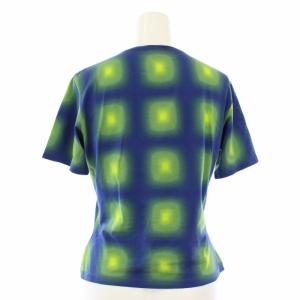 ISSEY MIYAKE FETE Tシャツ カットソー 総柄 半袖 2 青 緑 IF82JK070 /TK