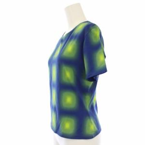 ISSEY MIYAKE FETE Tシャツ カットソー 総柄 半袖 2 青 緑 IF82JK070 /TK