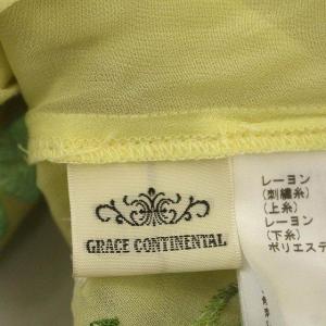 GRACE CONTINENTAL 22SS 刺繍ギャザートップ シースルー ブラウス 花柄 シャツ プルオーバー 長袖 36 S 黄色 イエロー