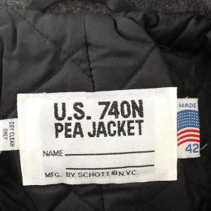 Schott PEA JACKET 中綿 ピーコート Pコート 42 M グレー /G GY09
