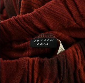 JURGEN LEHL フレアスカート ギャザー イージー ミモレ ロング ウエストゴム ストライプ柄 切替 総柄 ウール M