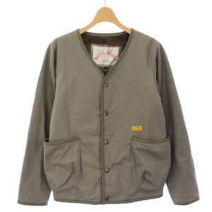 レンジャーカーディガン ノーカラージャケット 中綿 S カーキ /TK H