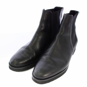 サイドゴア ショートブーツ レザー 38 24cm 黒 /TK H