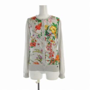カーディガン ニット 切替 花柄 長袖 38 グレー 11-971863 /RO H