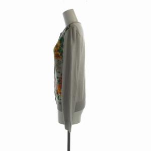 DAKS カーディガン ニット 切替 花柄 長袖 38 グレー 11-971863 /RO H