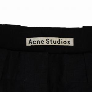 Acne Studios KIKA TECH CAN フレアスカート ひざ丈 ジップフライ 32 黒 /BM