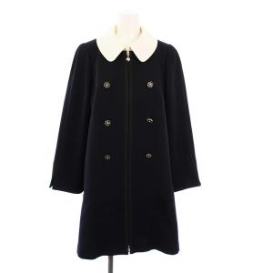 24SS ラウンドカラーコート 38 ネイビー TD-419104