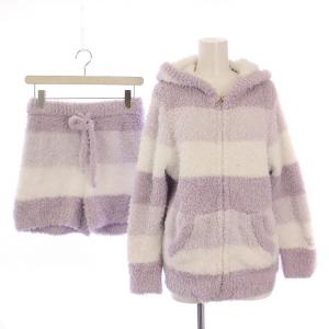 セットアップ ルームウェア パジャマ 上下 3ボーダーパーカー ジャケット ジップアップ ショートパンツ