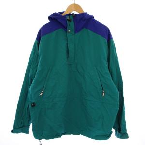 パーカー ジャケット ハーフジップ ナイロン L 緑 青 /BM MA