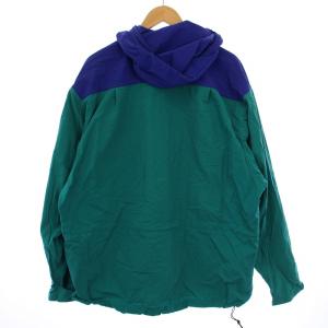 L.L.BEAN パーカー ジャケット ハーフジップ ナイロン L 緑 青 /BM MA