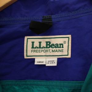 L.L.BEAN パーカー ジャケット ハーフジップ ナイロン L 緑 青 /BM MA