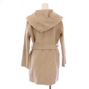 Aveniretoile Super170’s フーディコート ロング ウエストベルト ウール 32 ベージュ S238-005