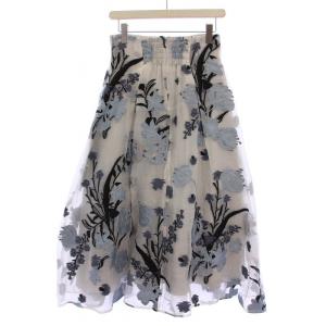 Mystrada タックジャガードスカート ロング 花柄 36 グレー 31331210 /BM MA