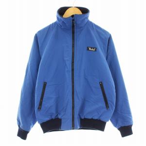 80s ヴィンテージ 8828 シェルドジャケット ブルゾン ジップアップ 裏フリース ナイロン M 青