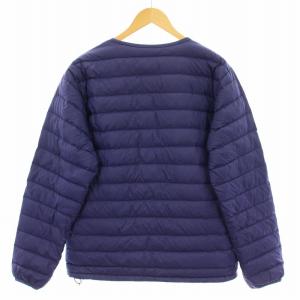 DANTON インナーダウン L/S JD-8751 ダウンジャケット ノーカラー ナイロン 44 青 ブルー /KU