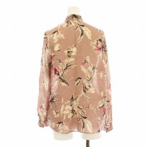 TOMORROWLAND collection シルク プラム ボウタイ ブラウス 13-01-01-01701 プルオーバー 長袖 花柄 プリント 36