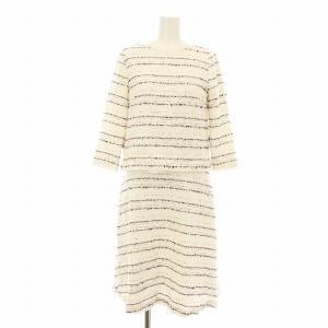 D335-001 D435-601 セットアップ 上下 カットソー 七分袖 フレアスカート ひざ丈 ツイード