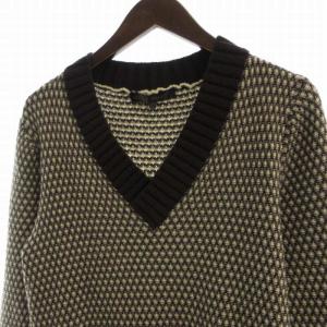 VERONIQUE BRANQUINHO ニット セーター プルオーバー Vネック 長袖 44 茶 ブラウン ベージュ /RO H