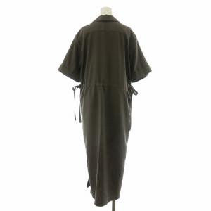 theory luxe 23SS シャツワンピース ロング スリット スキッパー 半袖 38 グレー 413105542388038