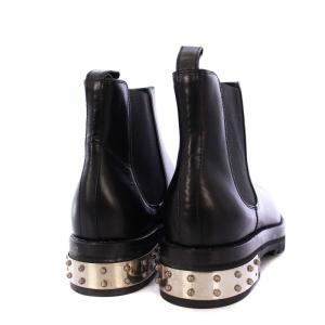 Alexander McQueen サイドゴアブーツ ショートブーツ メタルパーツ レザー 35 黒 /KH H