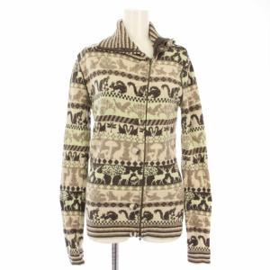 ニットジャケット 総柄 ウール 40 ベージュ 1577-343-5193 /TK H