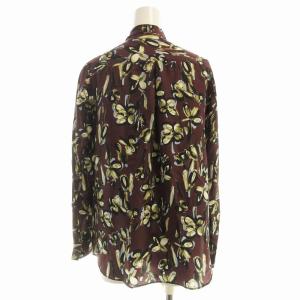 TOMORROWLAND collection シャツ ブラウス 長袖 花柄 ボウタイ シルク 36 茶 ブラウン 13-01-94-01304 /EE