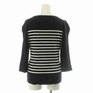 FOXEY バスクシャツ 40 ネイビー ホワイト 27157