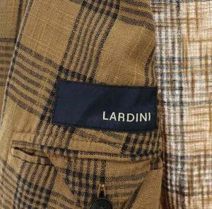 LARDINI ダブルブレスト テーラードジャケット リネン 48 ブラウン