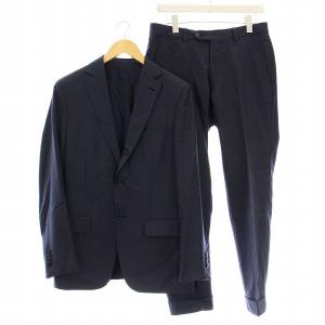 MULTISEASON スーツ セットアップ チェック ジャケット パンツ 46 ネイビー 紺 /G
