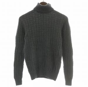 ニット セーター 長袖 タートルネック ウール 46 グレー /BB H