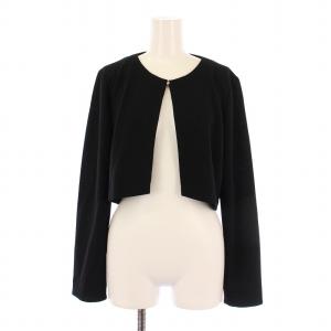 ニット カーディガン 長袖 ショート丈 ウール 40 黒 /BM H