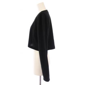 LEONARD ニット カーディガン 長袖 ショート丈 ウール 40 黒 /BM H