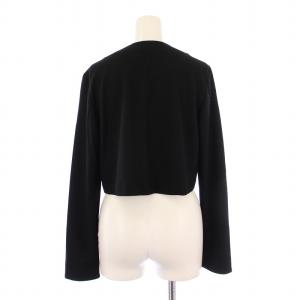 LEONARD ニット カーディガン 長袖 ショート丈 ウール 40 黒 /BM H