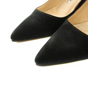 MANOLO BLAHNIK パンプス ポインテッドトゥ ハイヒール スエード ビブラムソール 35 22.0cm 黒 ブラック 88054