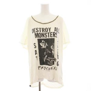 Tシャツ カットソー スタッズ レース 切替 半袖 F アイボリー 0551CT07 /YM