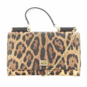 ウォレットバッグ チェーン レオパード ブラウン