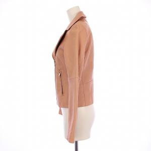 ANAYI ライダースジャケット レザー 羊革 アウター ジップアップ 36 ピンク /BB H