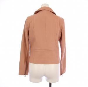 ANAYI ライダースジャケット レザー 羊革 アウター ジップアップ 36 ピンク /BB H