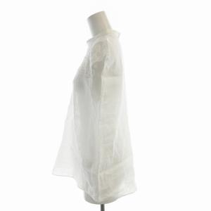 TOMORROWLAND collection シャツ ブラウス ノースリーブ スワトーリネン スタンドカラー 36 白 ホワイト 13-01-12-01406