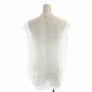 TOMORROWLAND collection シャツ ブラウス ノースリーブ スワトーリネン スタンドカラー 36 白 ホワイト 13-01-12-01406