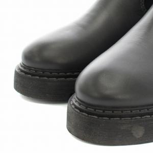 GALERIE VIE サイドゴアブーツ ショートブーツ レザー 38 24.0?24.5cm グレー 黒 ブラック LIVO-01W4-014