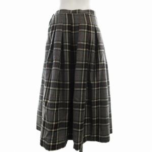 GRANDMA MAMA DAUGHTER フレアスカート ロング チェック 1 グレー GK430011-140401 /EE