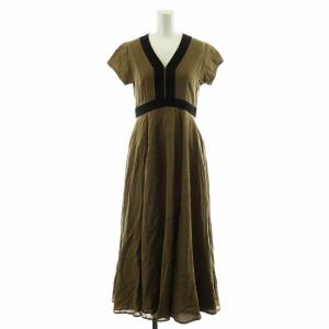 夏のピアノのドレス ワンピース ロング丈 半袖 XS カーキ 16-040-250-0000-2-0 /AN40