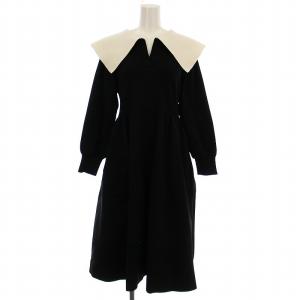 21AW ホールガーメントワンピース CWN0215036 ニット ワンピース ロング 襟付き 38 黒