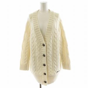 ニットカーディガン ケーブル ウール 38 白 ホワイト E1N32-270-02 /AN44 GY14