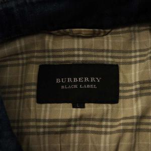 BURBERRY BLACK LABEL デニムジャケット ジージャン Gジャン スナップボタン 裏地チェック柄 L 紺 ネイビー D1F01-400-26