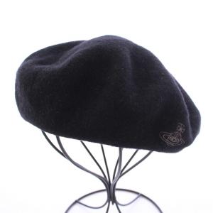 Vivienne Westwood ベレー帽 ウール オーブ ロゴ 刺繍 S-M ブラック