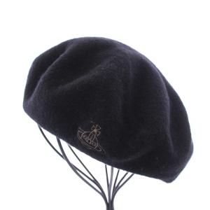 Vivienne Westwood ベレー帽 ウール オーブ ロゴ 刺繍 S-M ブラック